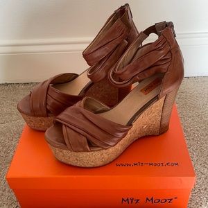 Miz Mooz Leather Platform Wedge Sandals
